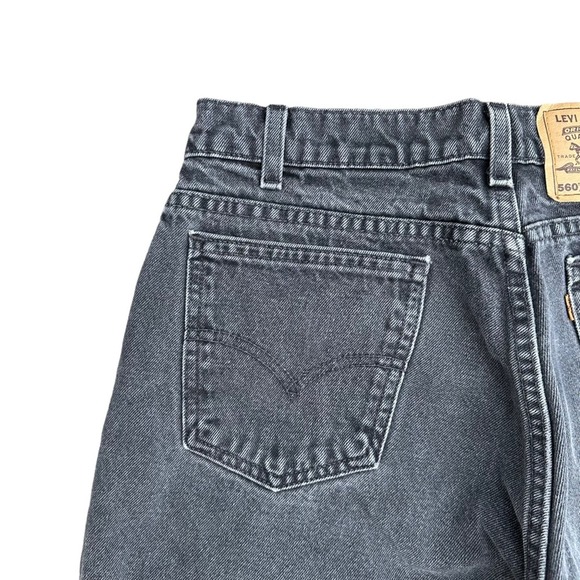 Vtg Levis 560 Orange Tab Black Jeans Mens Tapered Leg Loose Fit Black 34W 32L - Picture 13 of 14